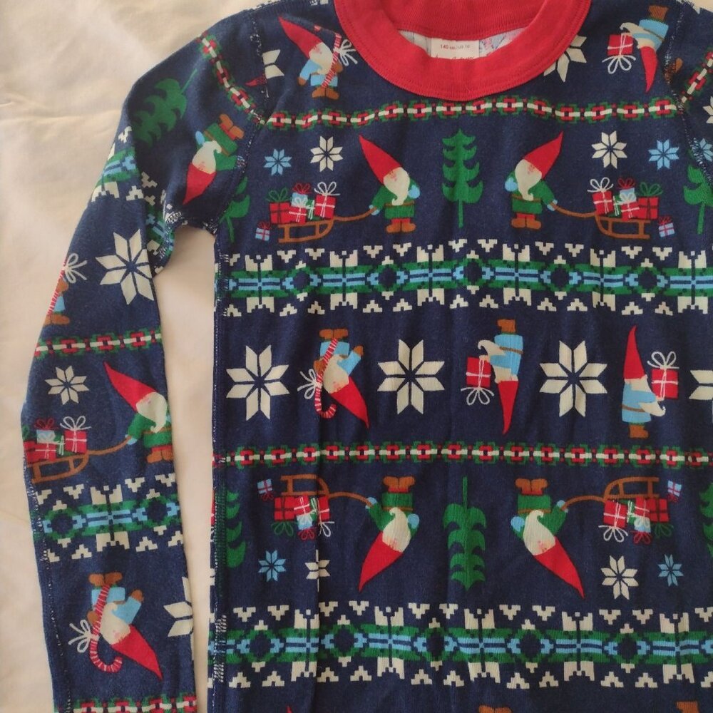 Hanna Andersson Kids Christmas Pajama Tops 10 Set of 2 Organic Cotton Thermal - Picture 3 of 11
